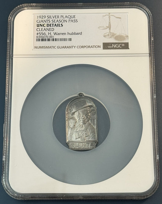 1929 VIP Silver Season Pass NY Giants Exonumia Lambert Bros NYC Political Figure