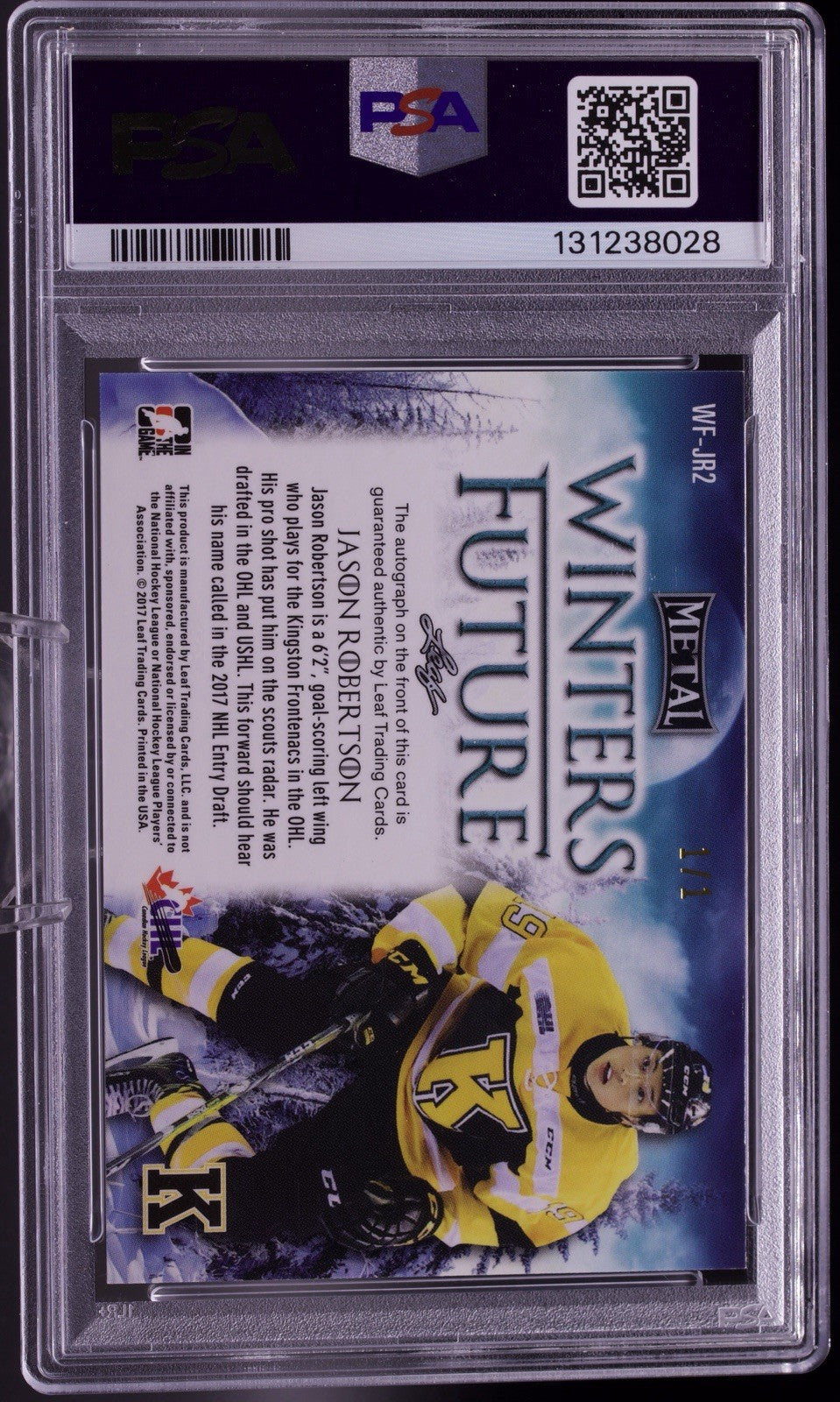 2016 Leaf Metal Jason Robertson Winters Future Auto Gold 1/1 PSA 8 #JR2 RC