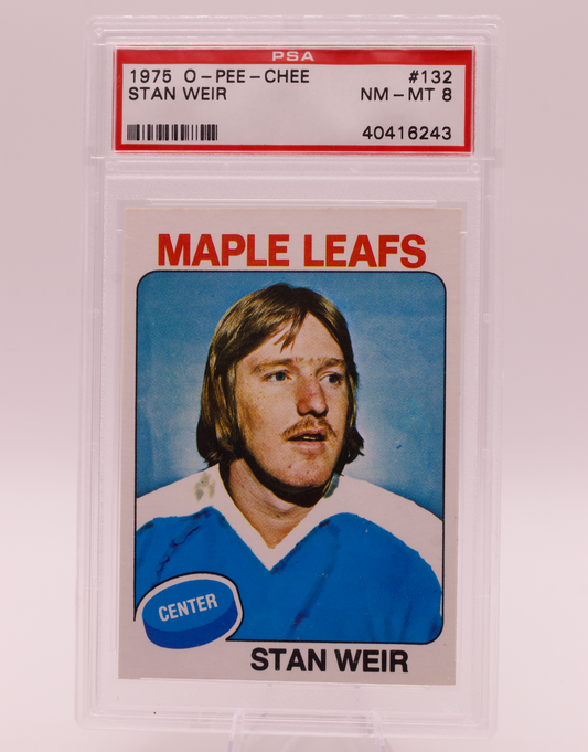 1975 O-Pee-Chee #132 Stan Weir PSA 8 NM-MT Toronto Maple Leafs Hockey Card OPC