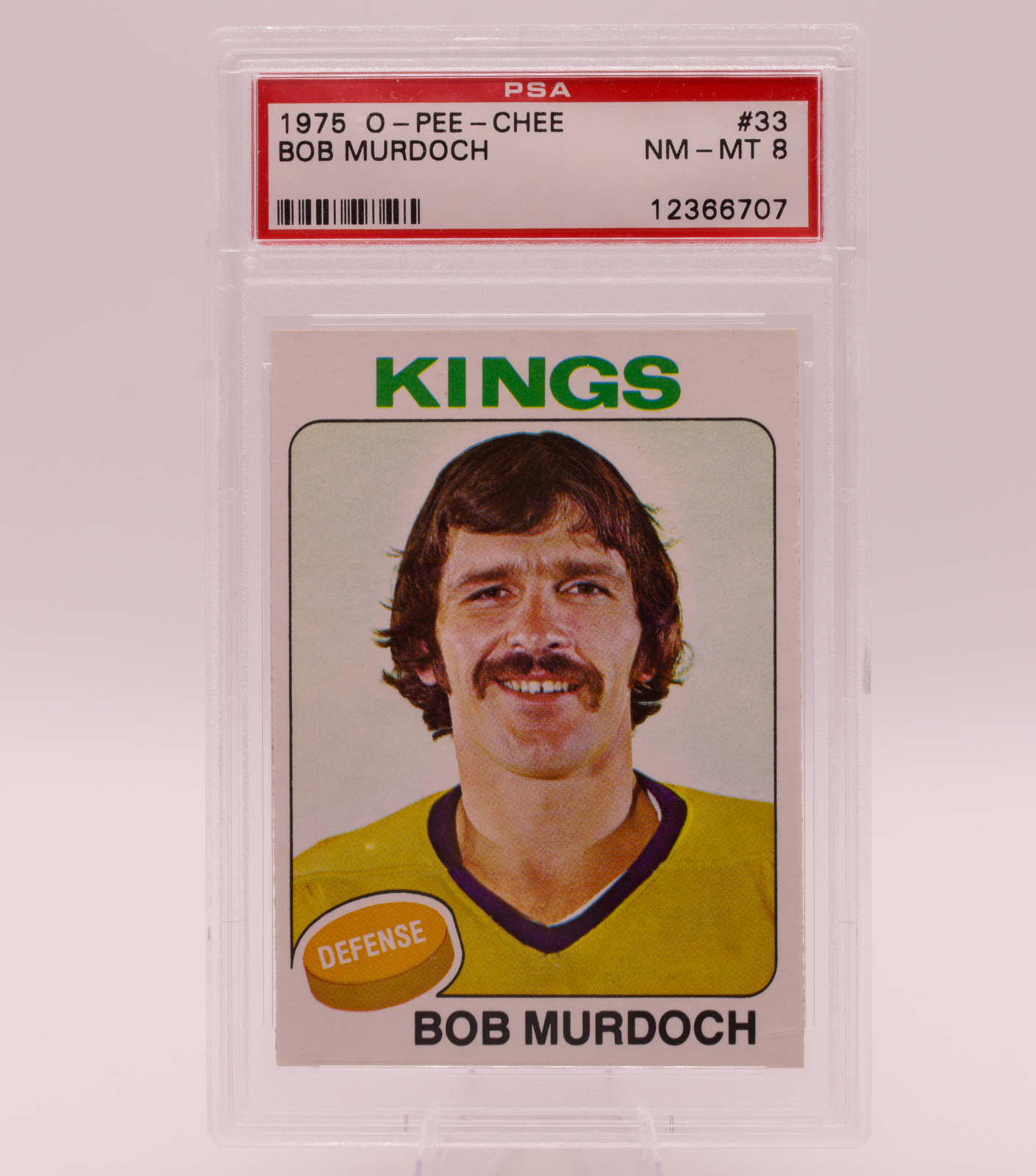 1975 O-Pee-Chee #33 Bob Murdoch PSA 8 NM-MT Los Angeles Kings Defense Hockey