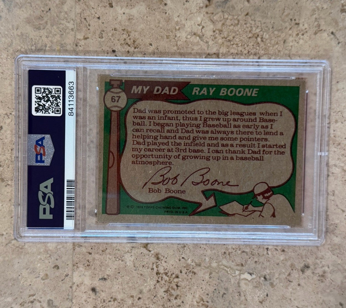 1976 Topps Father & Son Ray Boone Bob Boone #67 PSA 7 NM Phillies Tigers Card