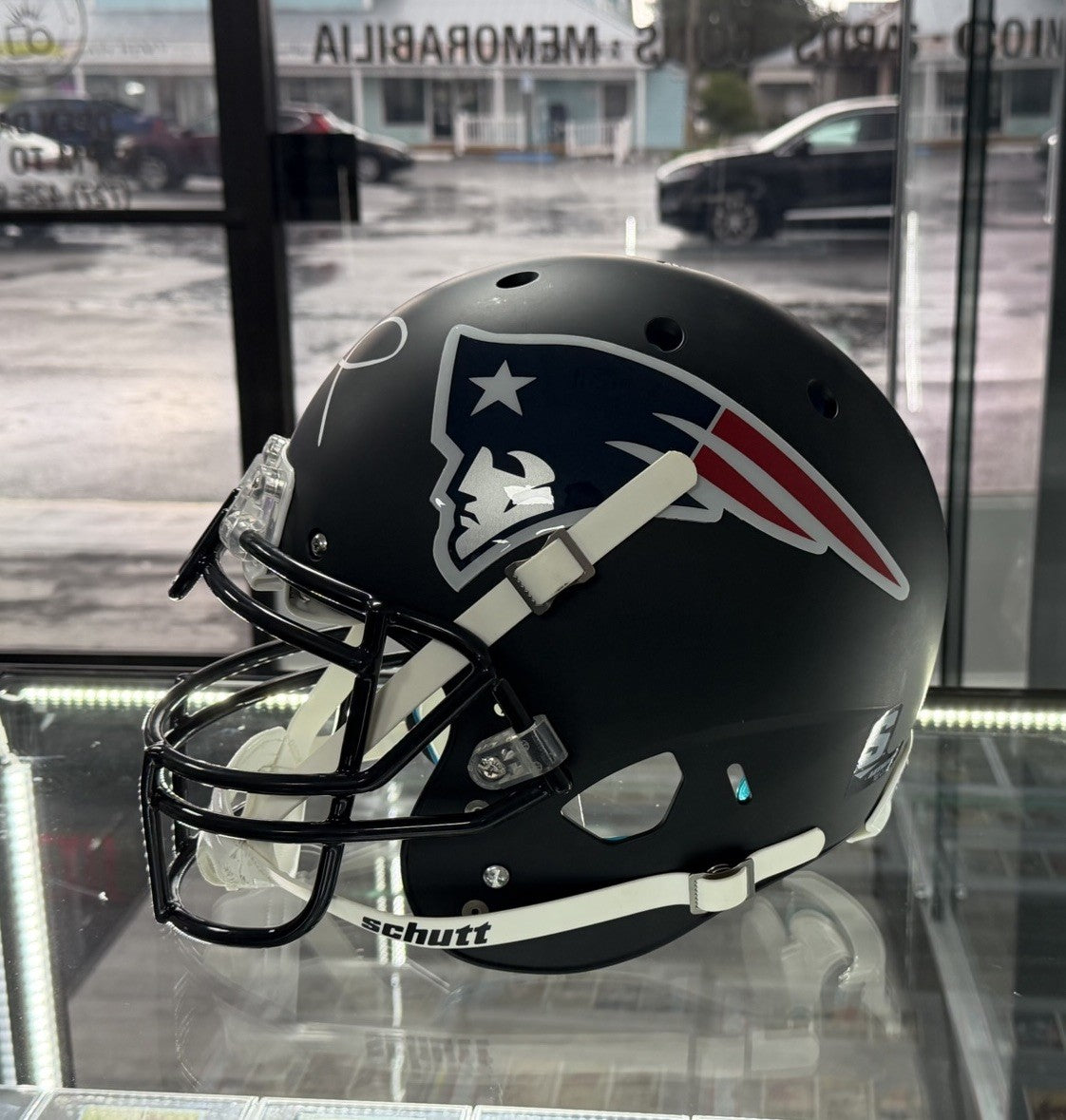 Tom Brady Signed Patriots Matte Black Schutt Full Size Helmet PSA Beckett LOA