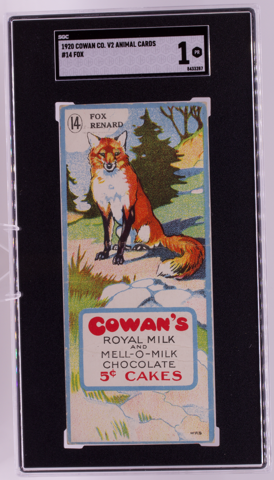 1920 Cowan Co V2 Animal Cards #14 Fox SGC 1 PR Canadian Chocolate