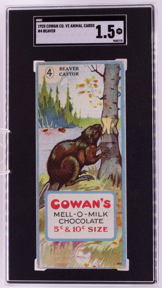 1920 Cowan Co V2 Animal Cards #4 Beaver SGC 1.5 FR Canadian Chocolate