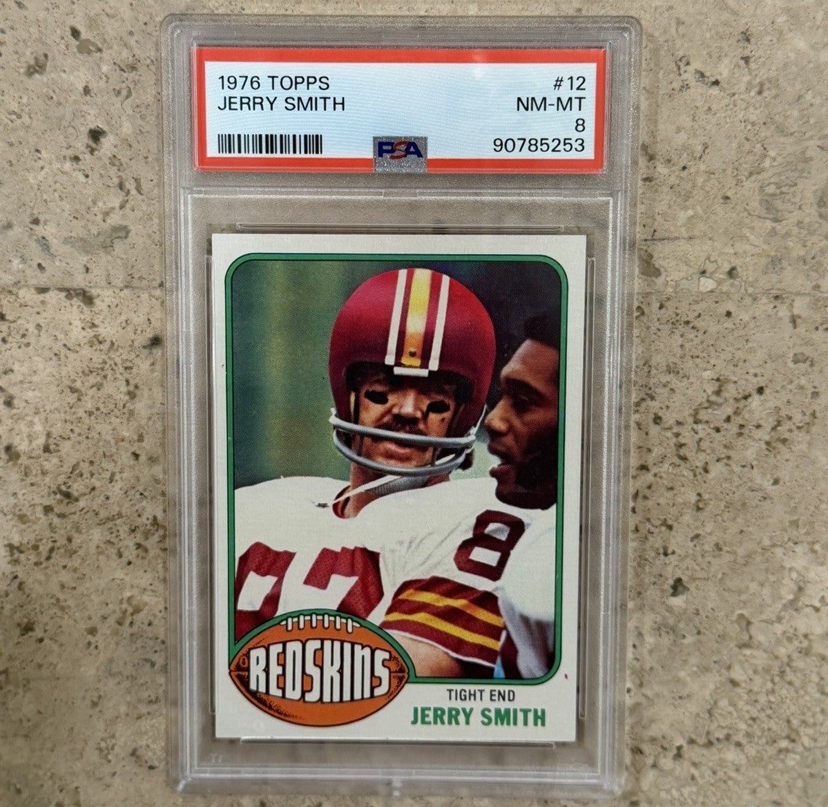 1976 Topps #12 Jerry Smith PSA 8 NM-MT Washington Tight End Vintage Football
