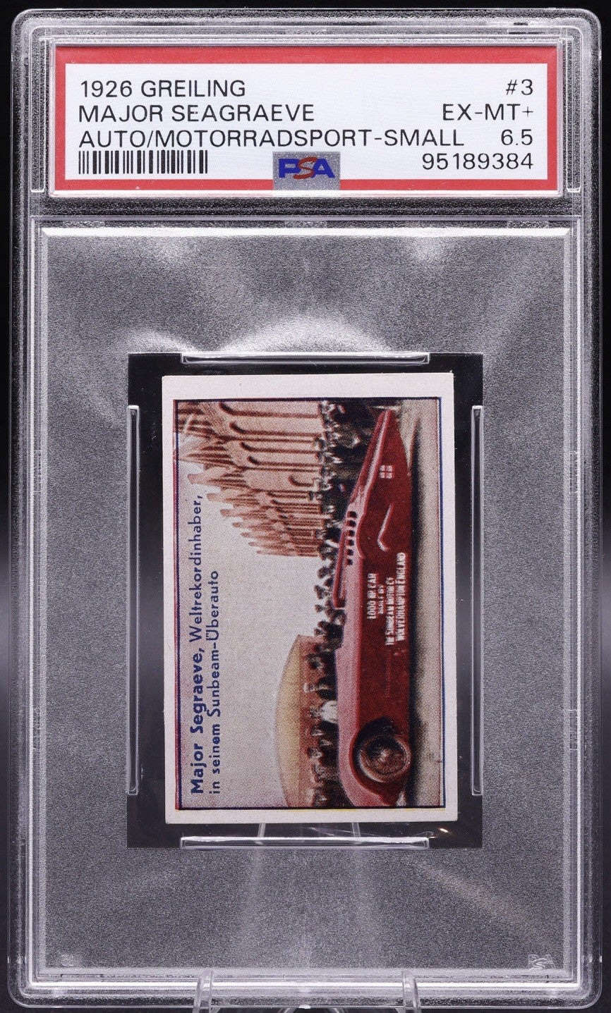 1926 Greiling Major Segrave Auto PSA 6.5 EX-MT+ Vintage Tobacco Card Racing #3