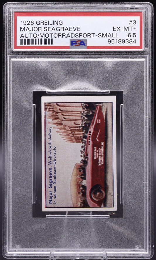 1926 Greiling Major Segrave Auto PSA 6.5 EX-MT+ Vintage Tobacco Card Racing #3