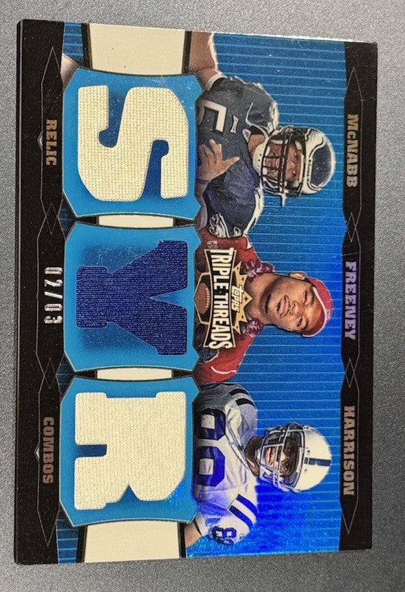 2006 Topps Triple Threads Sapphire Relic /3 • McNabb Freeney Harrison • Colts SP