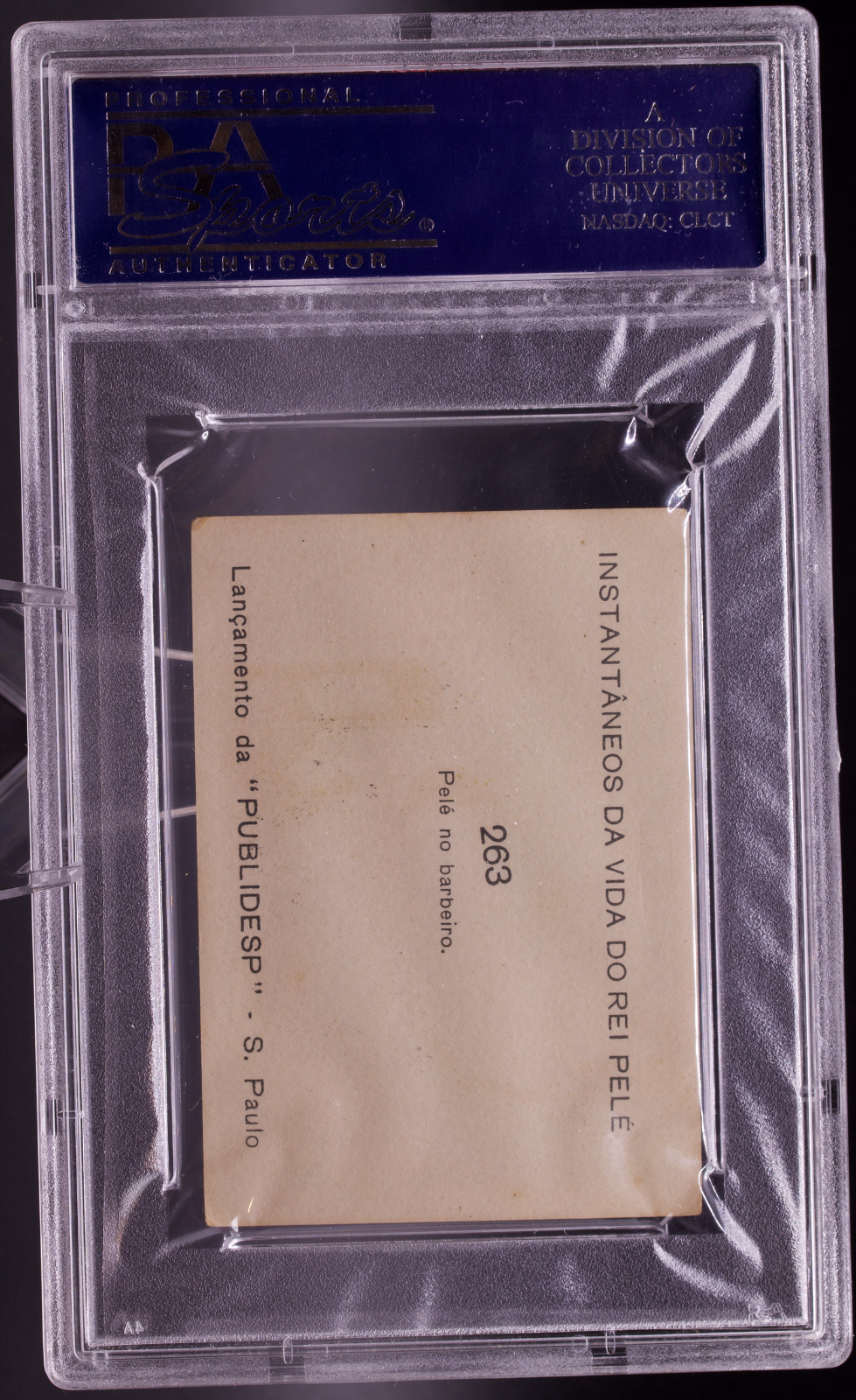 1964 Instantaneos Da Vida #263 Pele PSA 3.5 VG+ Barber Shop Shave Soccer Card
