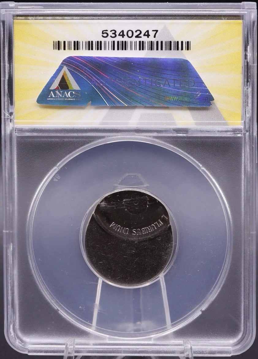 1988-D Jefferson Nickel • 65% Off-Center Error • ANACS MS64 • Struck at 11:30
