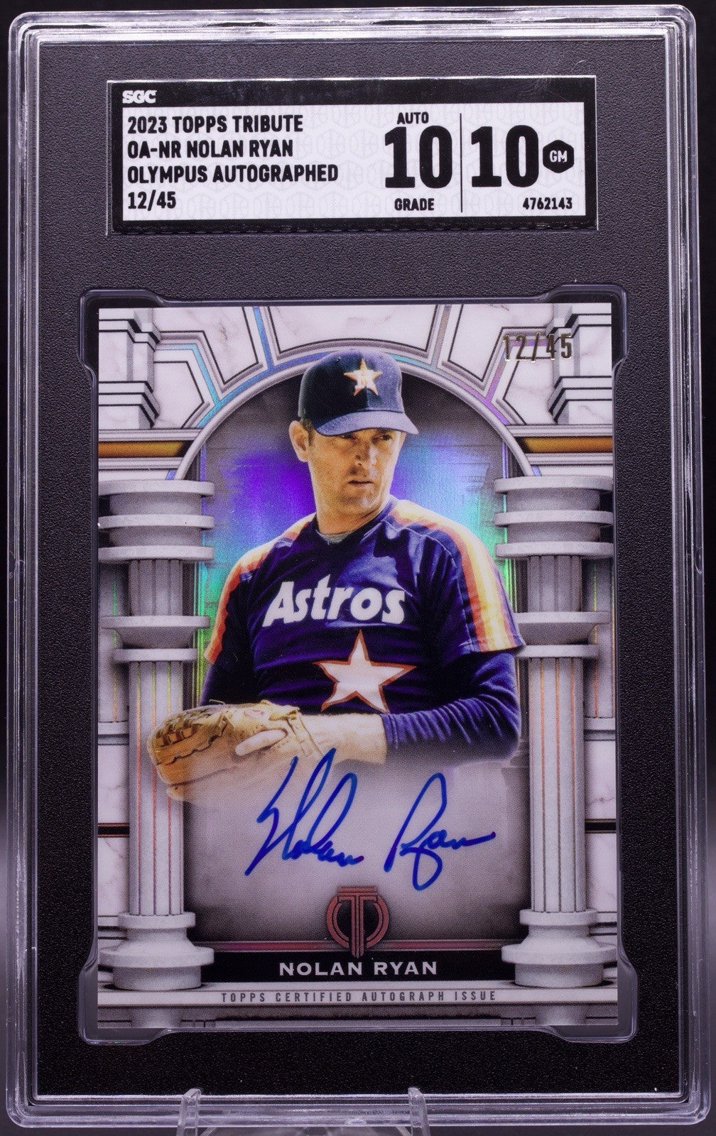 2023 Topps Tribute Nolan Ryan Olympus Autograph /45  SGC 10 Gem Mint Auto 10
