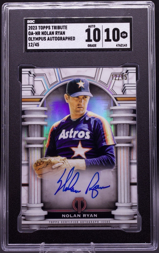2023 Topps Tribute Nolan Ryan Olympus Autograph /45  SGC 10 Gem Mint Auto 10