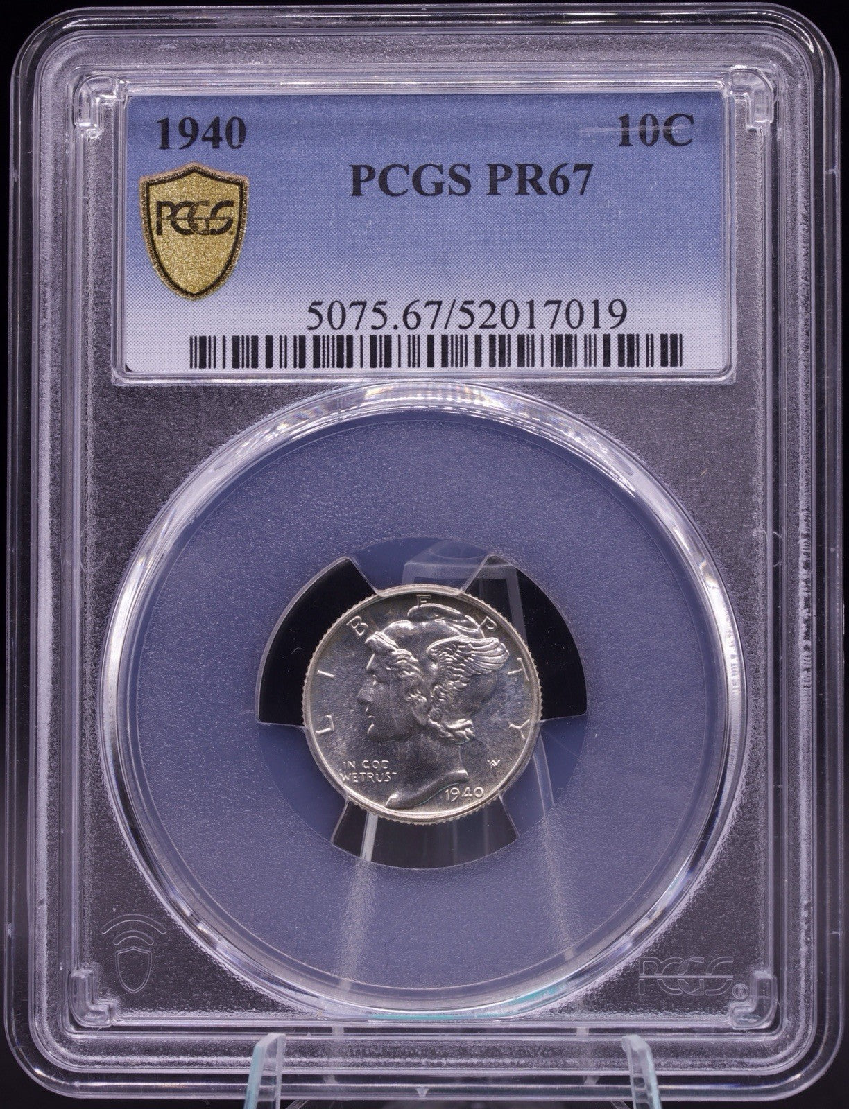 1940 Mercury Dime PCGS PR67 Gem Proof Winged Liberty Head 10C Silver Coin