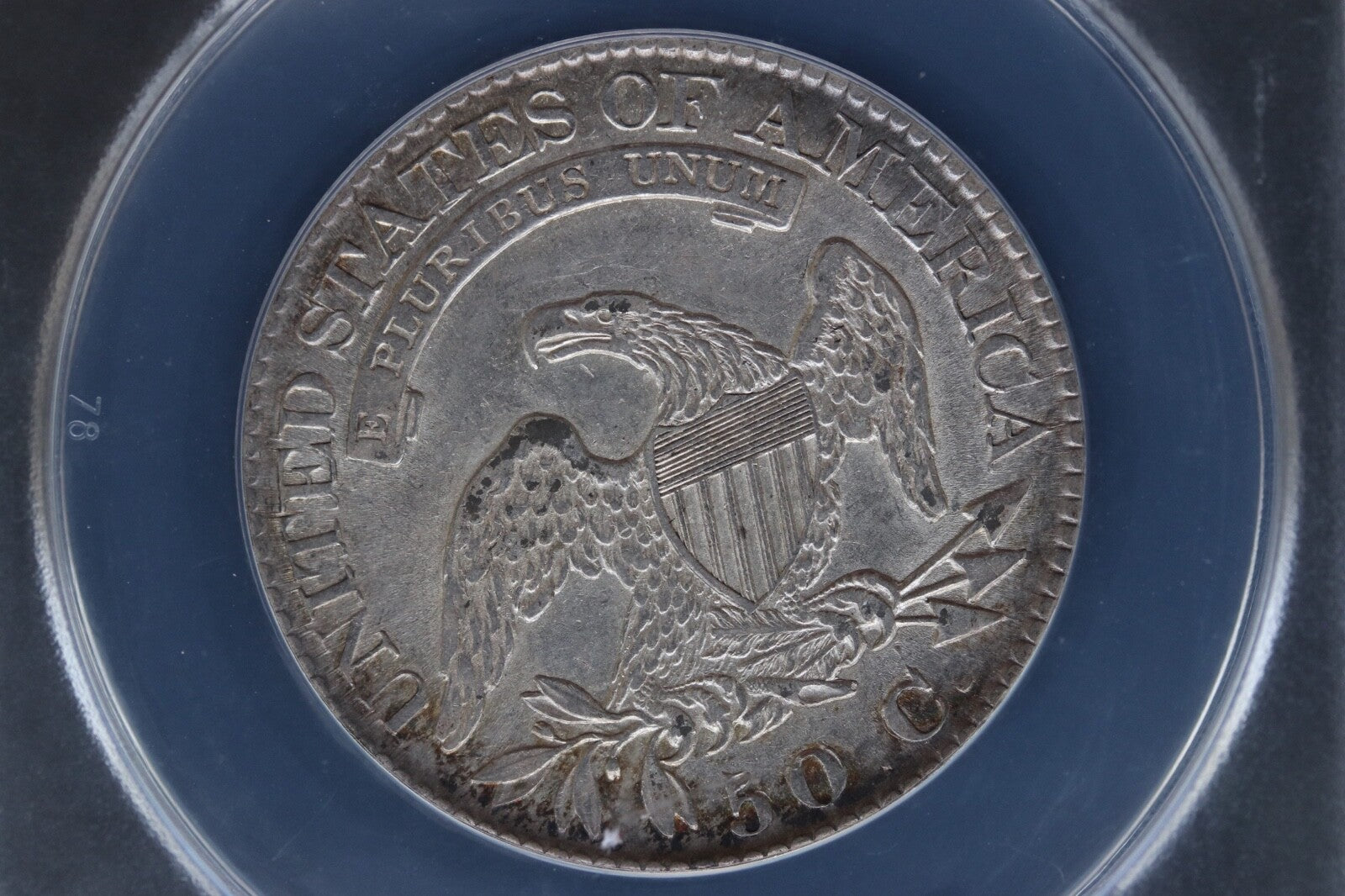 1825 Capped Bust Half Dollar Planchet Streak AU55 Details ANACS O-111 R2 50C