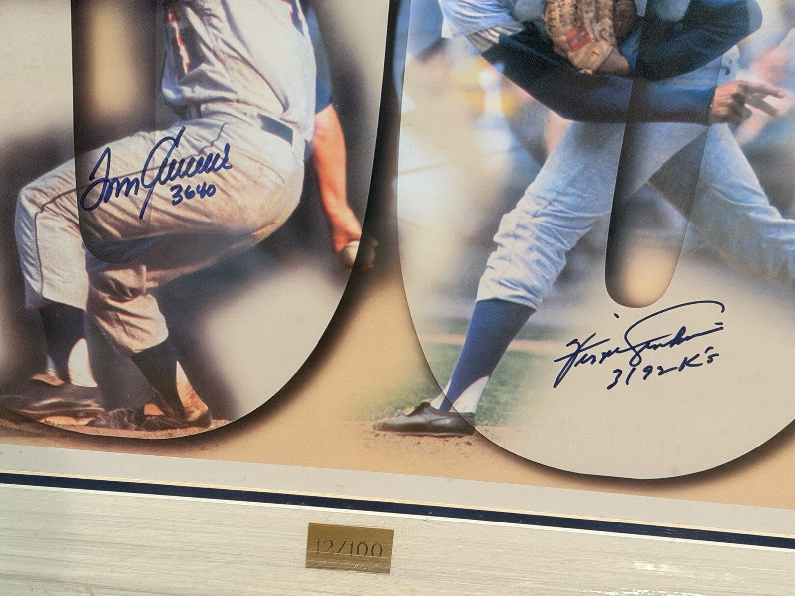 3000 Strikeout Club Signed Print 34x46 HOF Seaver Clemens Gibson  /100