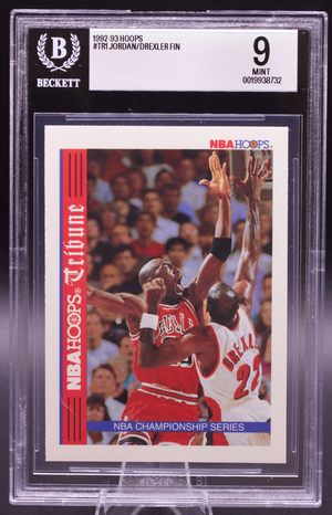 1992-93 Hoops Jordan/Drexler Tribune #TR1 New BGS Holder 9 Mint Chicago Bulls