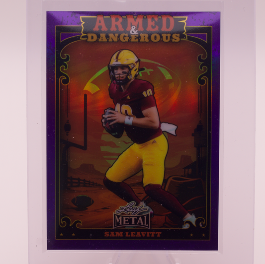 2026 Leaf Metal Armed & Dangerous Sam Leavitt /7 Arizona State LSU Tigers QB