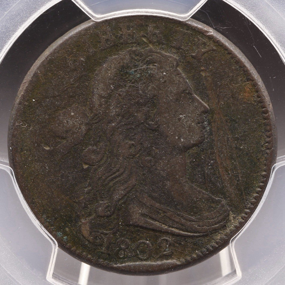 1802 Draped Bust Large Cent PCGS VF Detail Corrosion Early Copper Penny 1C Coin