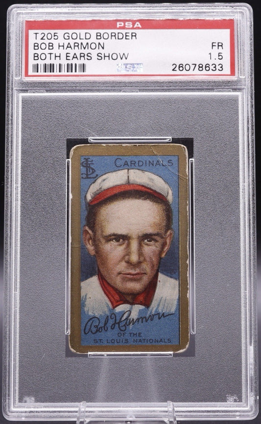 1911 T205 Bob Harmon Gold Border Both Ears Show Variety PSA 1.5
