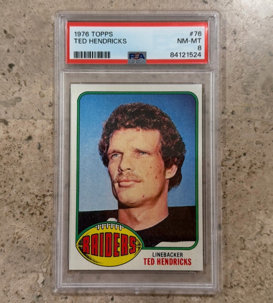 1976 Topps #76 Ted Hendricks PSA 8 NM-MT Oakland Raiders HOF Vintage Football