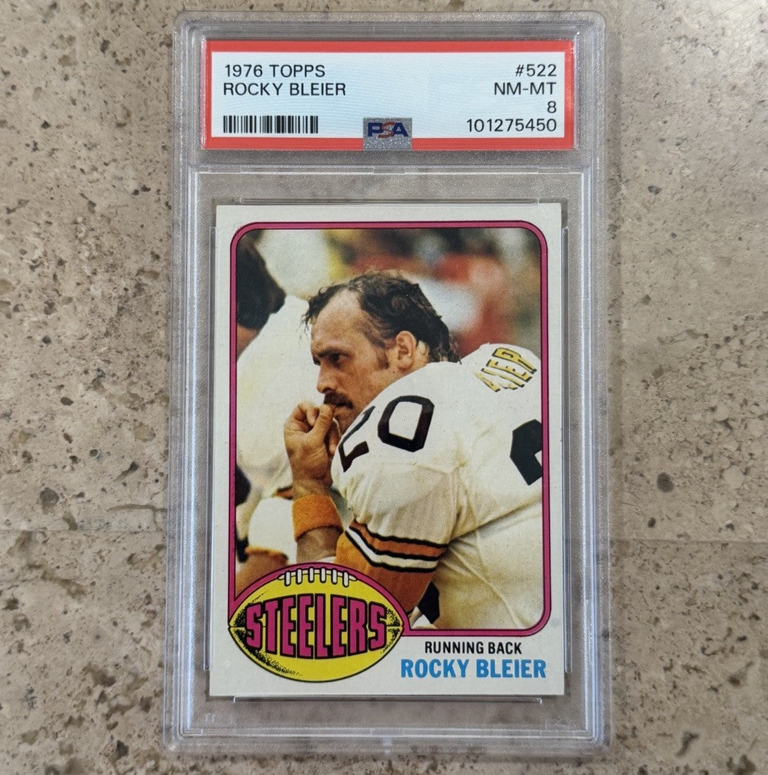 1976 Topps #522 Rocky Bleier PSA 8 NM-MT Pittsburgh Steelers Vintage Football