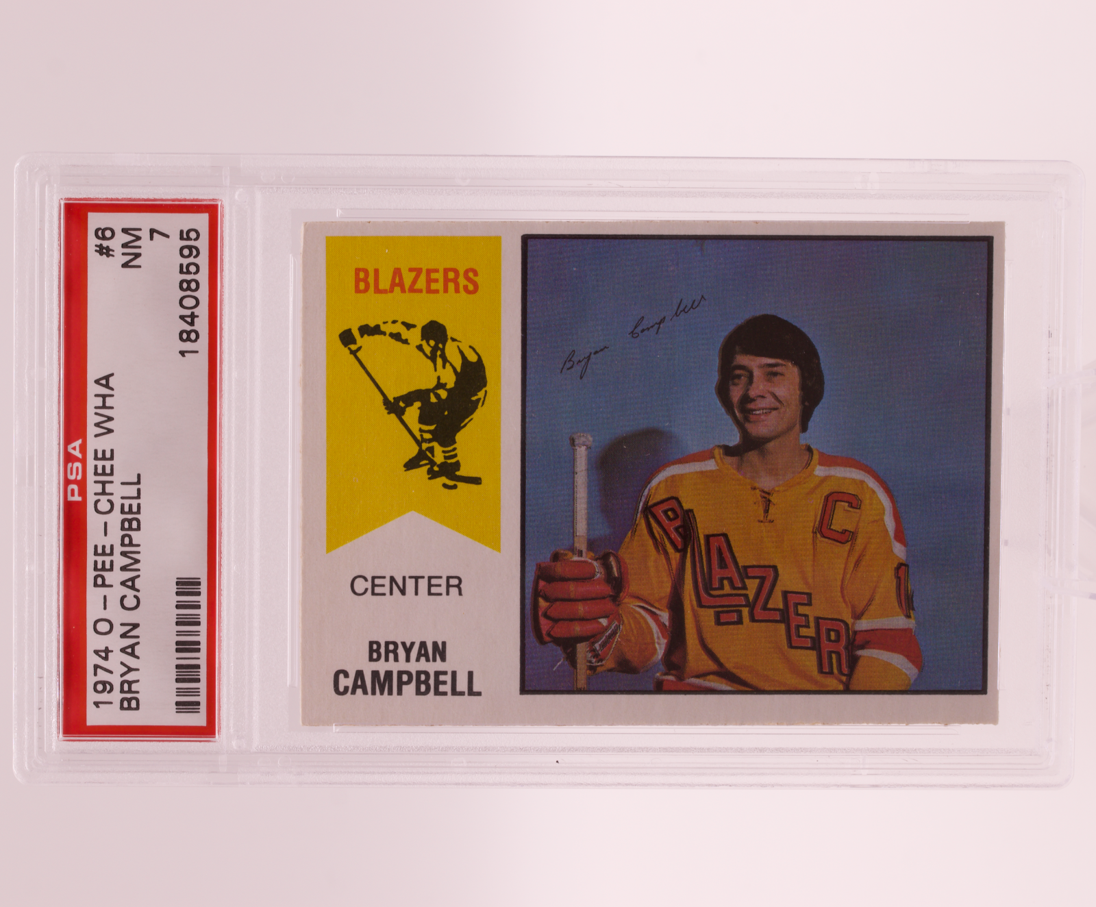 1974 O-Pee-Chee WHA Bryan Campbell #6 PSA 7 NM Vancouver Blazers Vintage OPC
