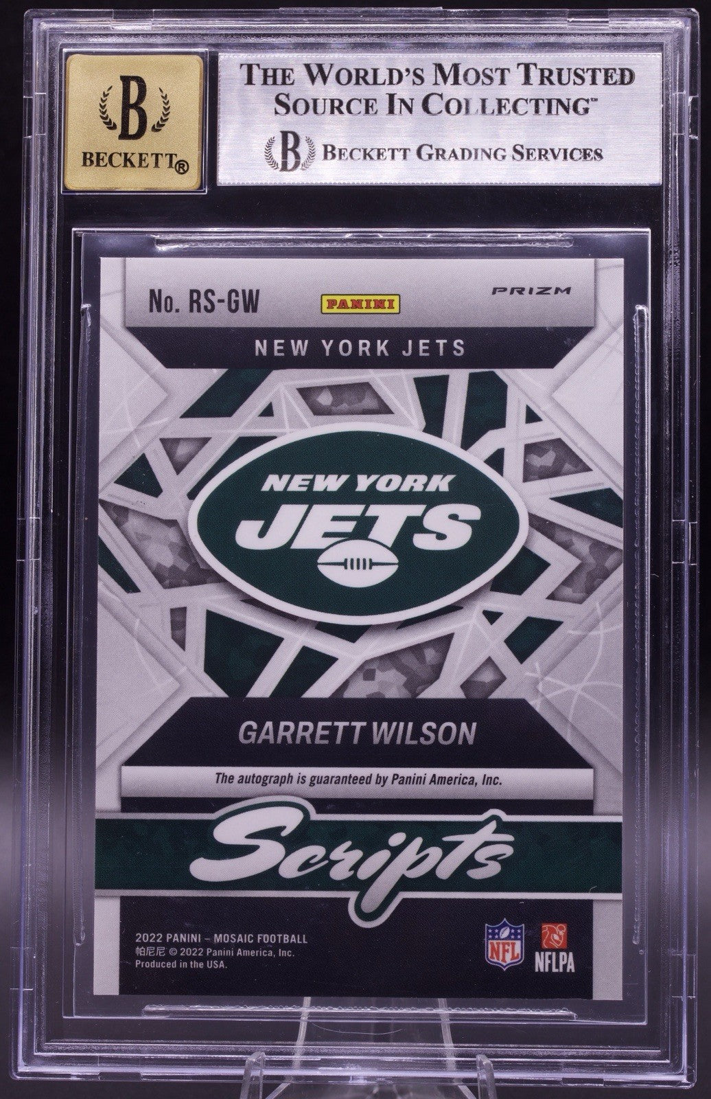 2022 Panini Mosaic - GARRETT WILSON RC Rookie Scripts Auto NY Jets