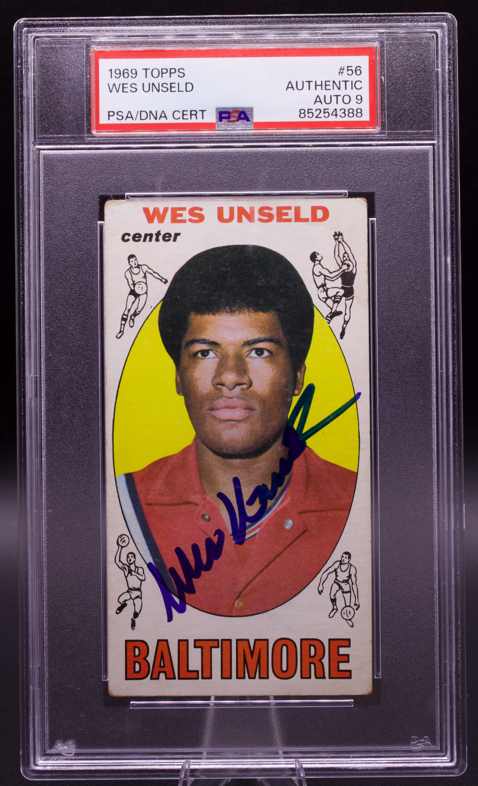 1969-70 Topps #56 Wes Unseld ExMt RC Signed w/ HOF 88 Beckett BAS Auto Grade 10 