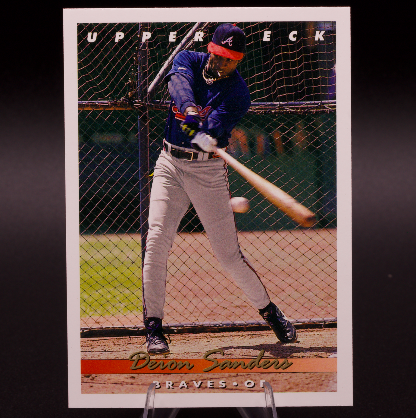 1993 Upper Deck Deion Sanders #166 Atlanta Braves OF Baseball Card HOF Prime