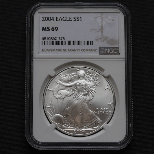 2004 American Silver Eagle $1 NGC MS69 • 1 oz .999 Fine Silver Dollar