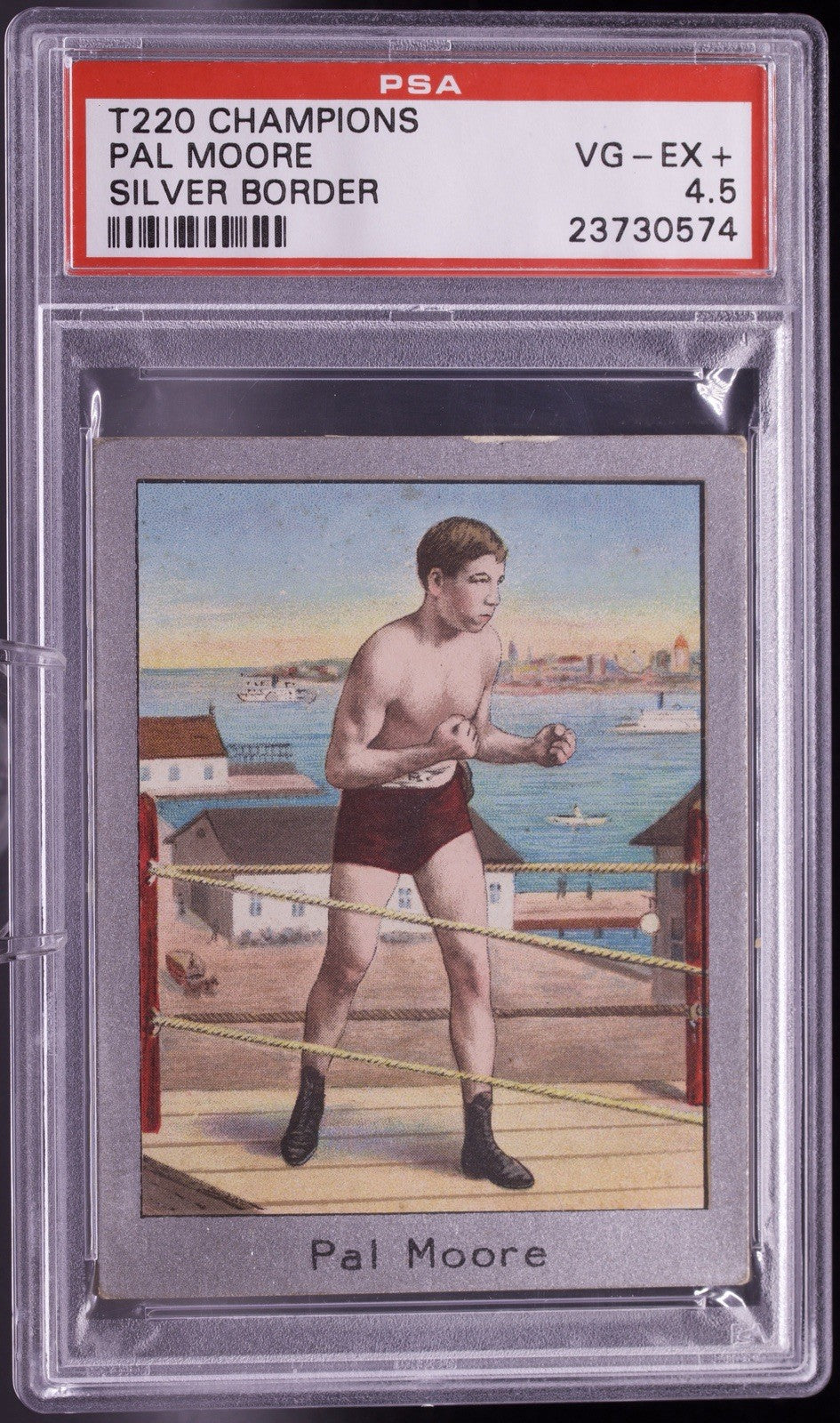 1910 T220 Mecca Silver Border PAL MOORE Boxing PSA 4.5 VG-EX+ - RARE