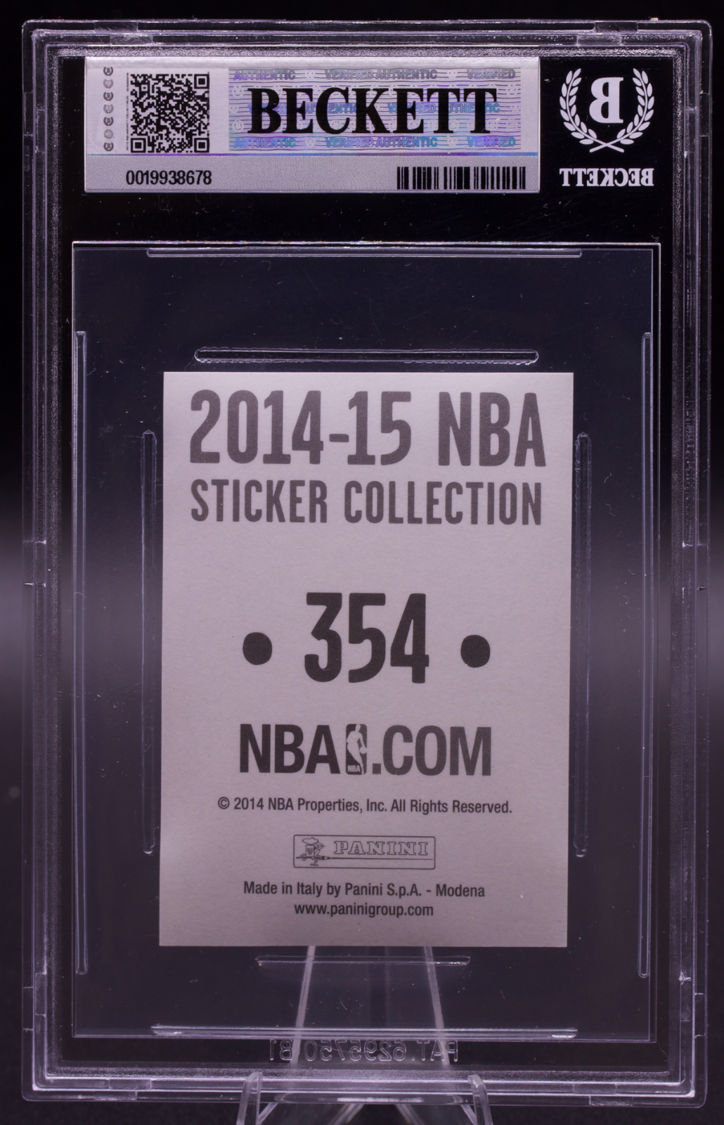2014-15 Panini European Sticker Kobe Bryant #354 Foil BGS Holder 7 NM Lakers
