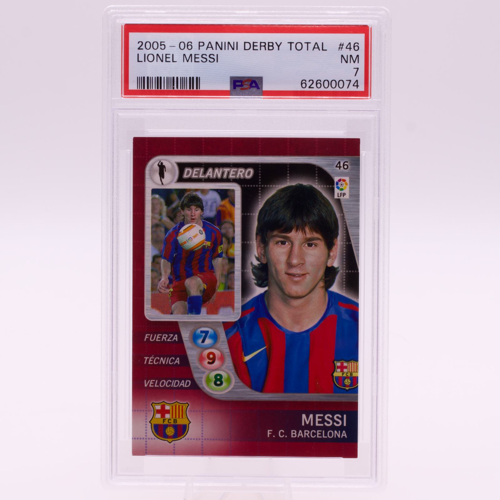 2005-06 Panini Derby Total Lionel Messi #46 PSA 7 NM FC Barcelona
