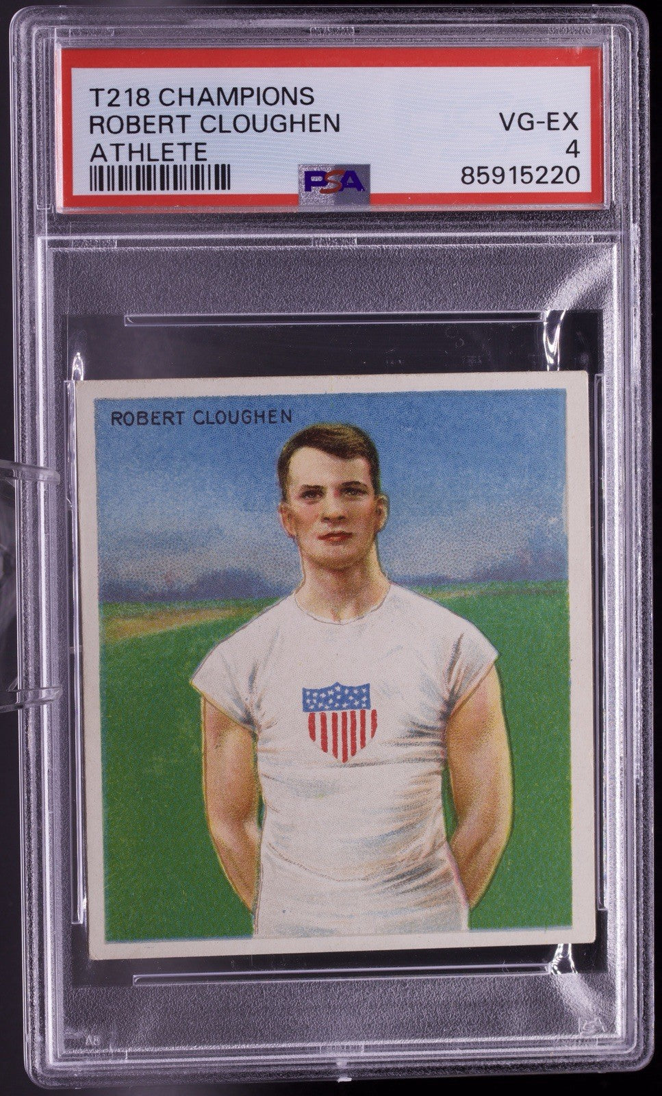 1910 T218 Mecca Cigarettes Robert Cloughen (Athlete) - PSA 4 VG-EX