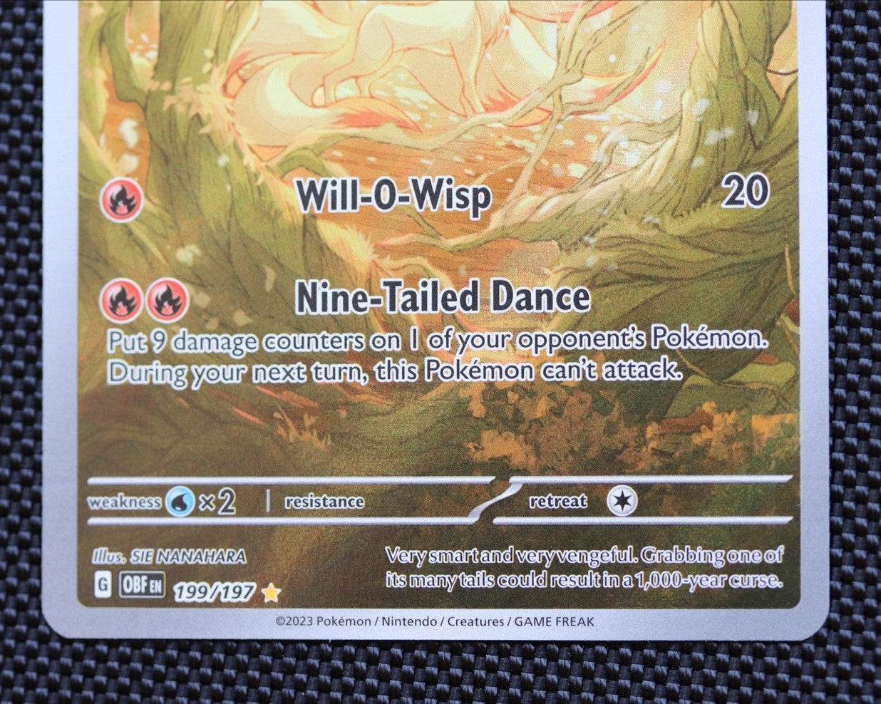 Ninetales Illustration Rare - Obsidian Flames Scarlet And Violet 199/197 NM