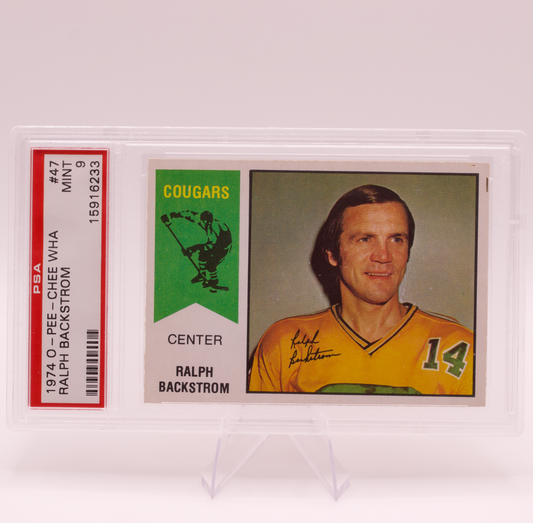 1974 O-Pee-Chee WHA Ralph Backstrom #47 PSA 9 MINT Chicago Cougars Hockey