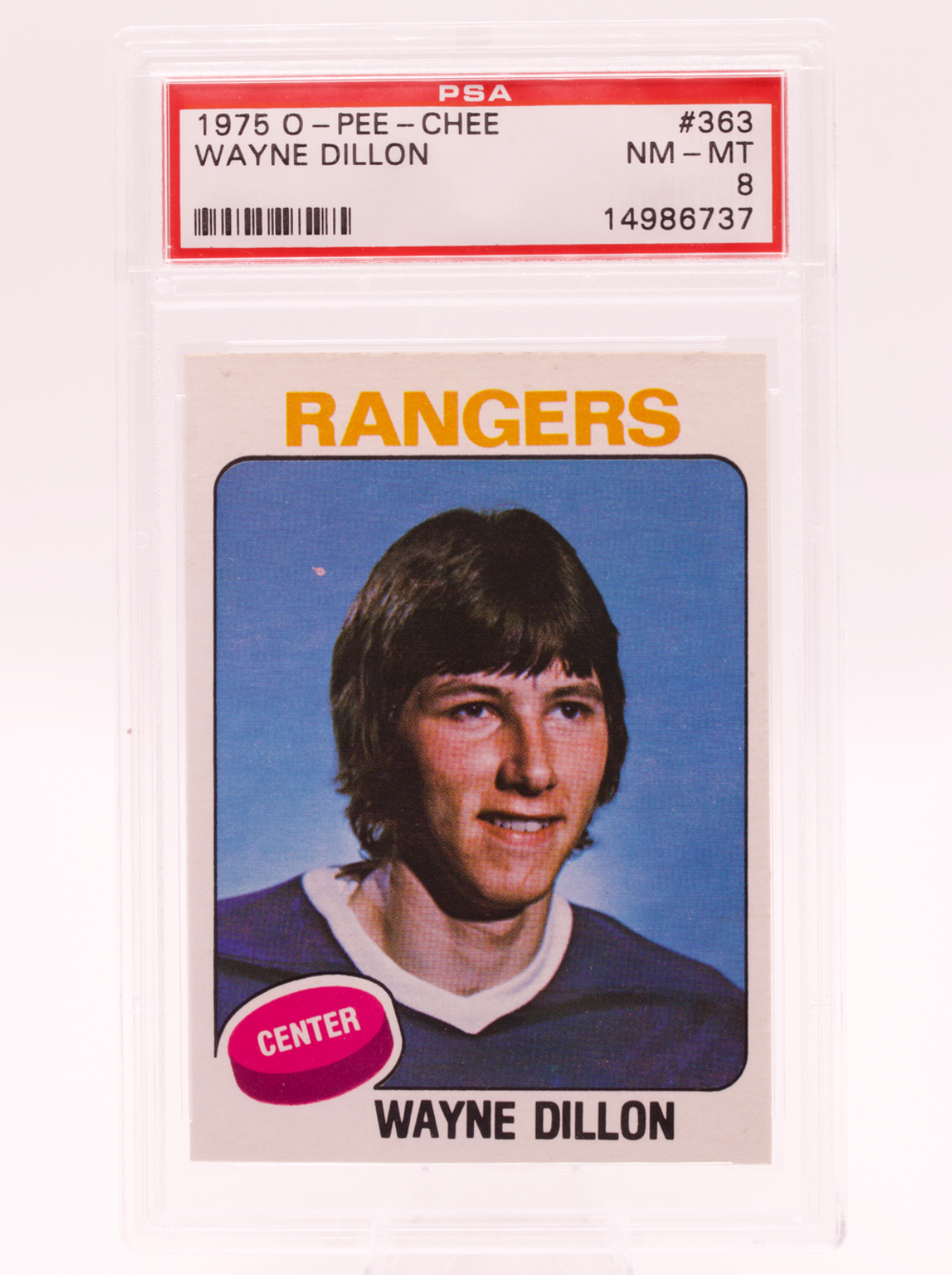 1975 O-Pee-Chee #363 Wayne Dillon PSA 8 NM-MT New York Rangers OPC Hockey