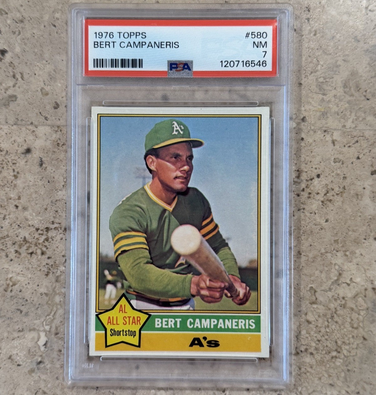 1976 Topps Bert Campaneris #580 PSA 7 NM Oakland Athletics AL All-Star Baseball