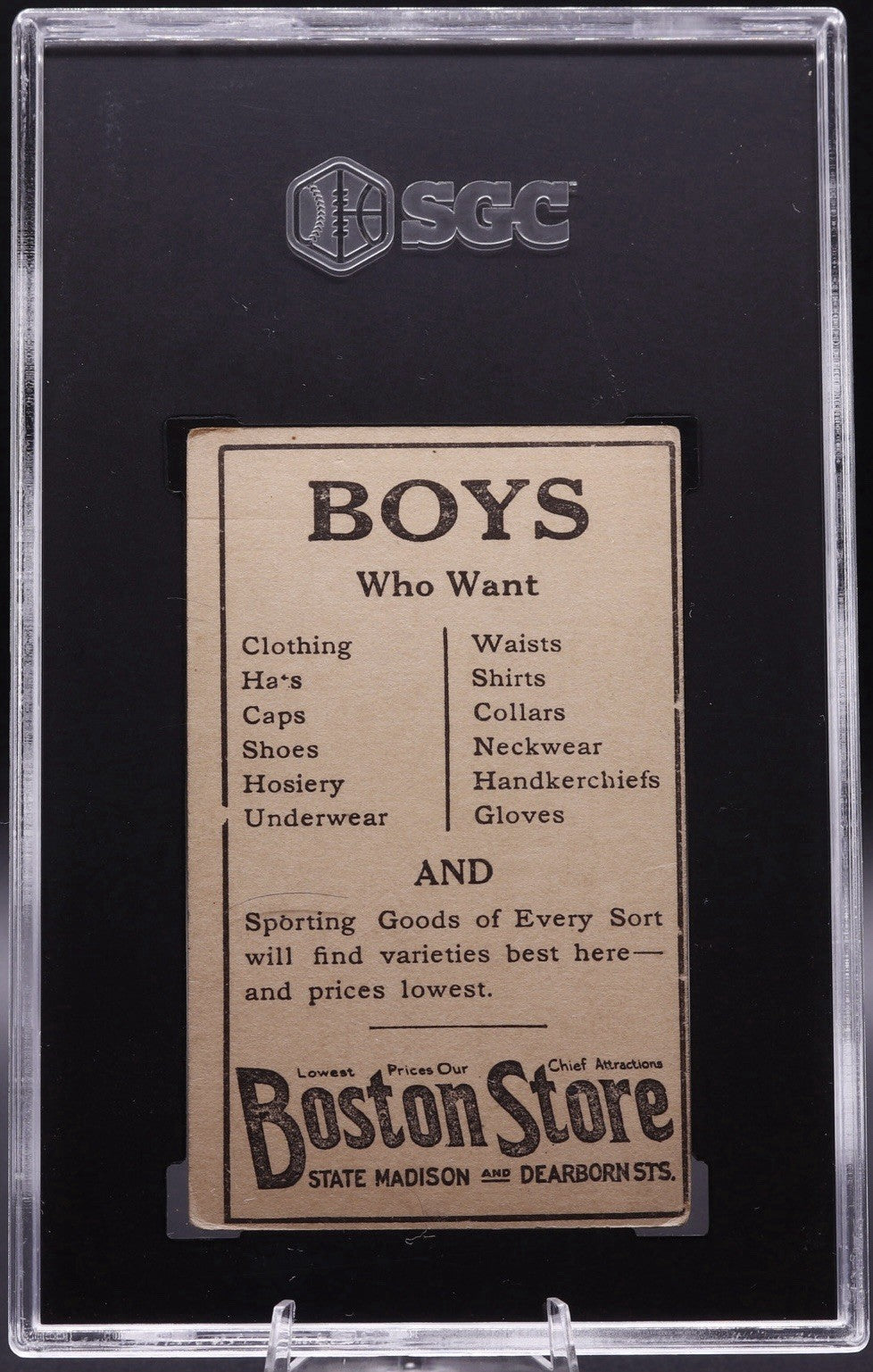 1917 Bobby Byrne #23 SGC 3.5 VG • Philadelphia Nationals Pre-War • Boston Store