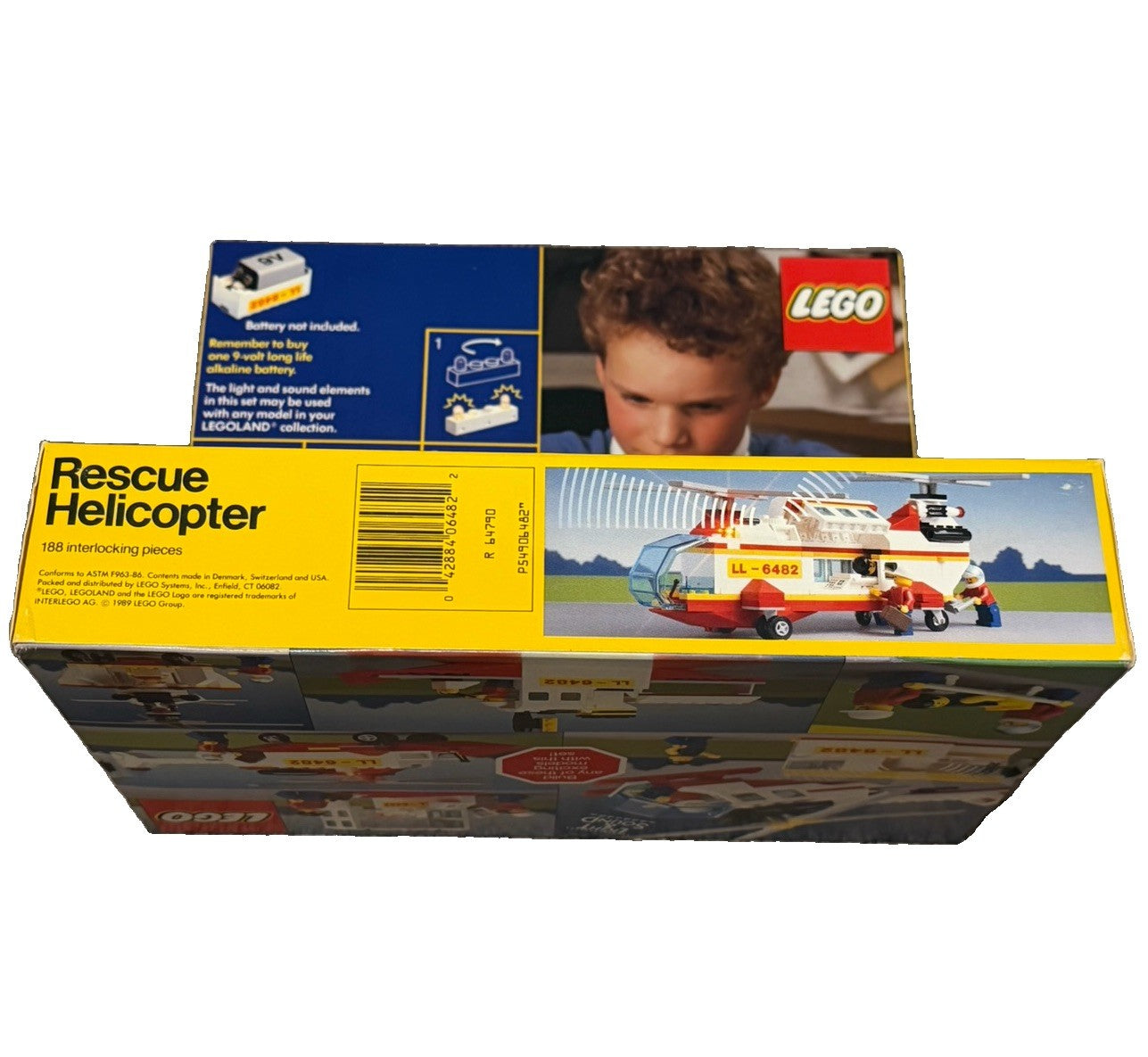 1989 LEGO Legoland Light Sound Rescue Helicopter 6482 NEW SEALED Vintage