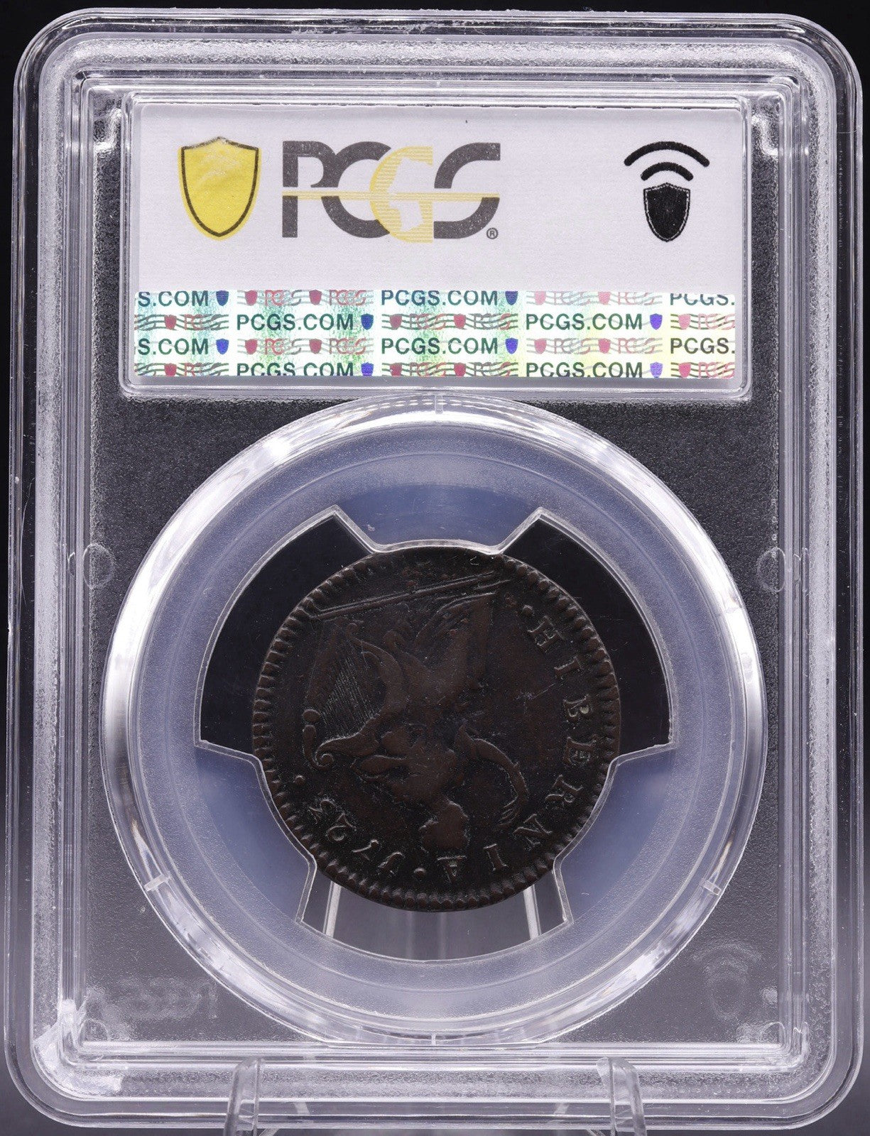 1723/2 Woods Hibernia Halfpenny PCGS VF25 Richard August Collection Colonial