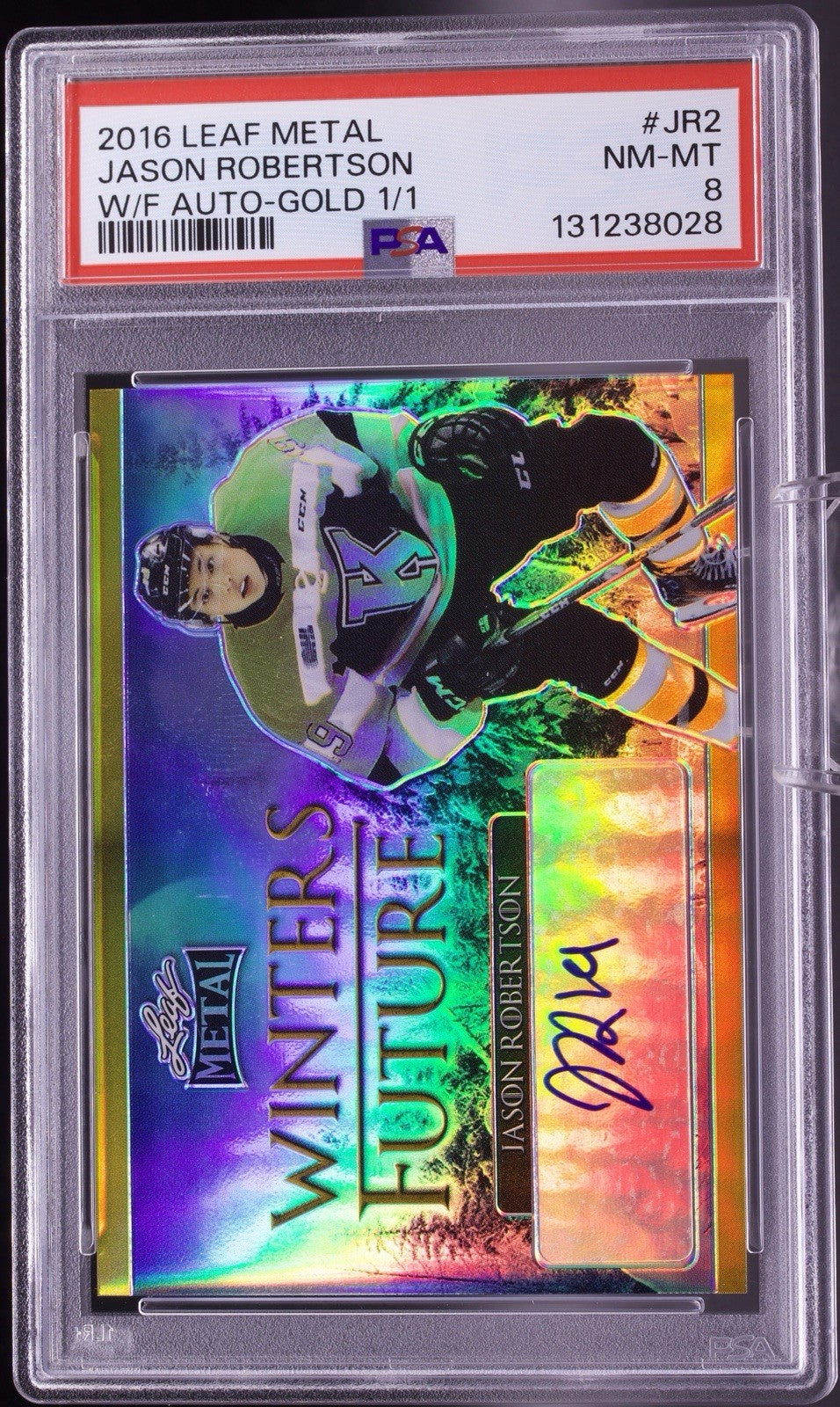 2016 Leaf Metal Jason Robertson Winters Future Auto Gold 1/1 PSA 8 #JR2 RC