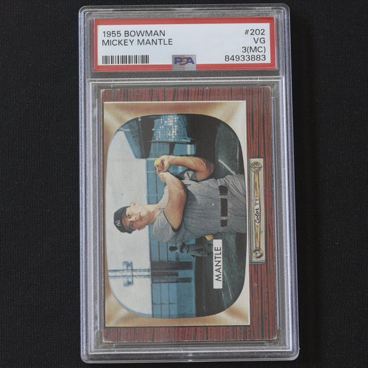 1955 Bowman Mickey Mantle #202 • PSA 3 VG (MC) • Yankees HOF Legend Vintage Card