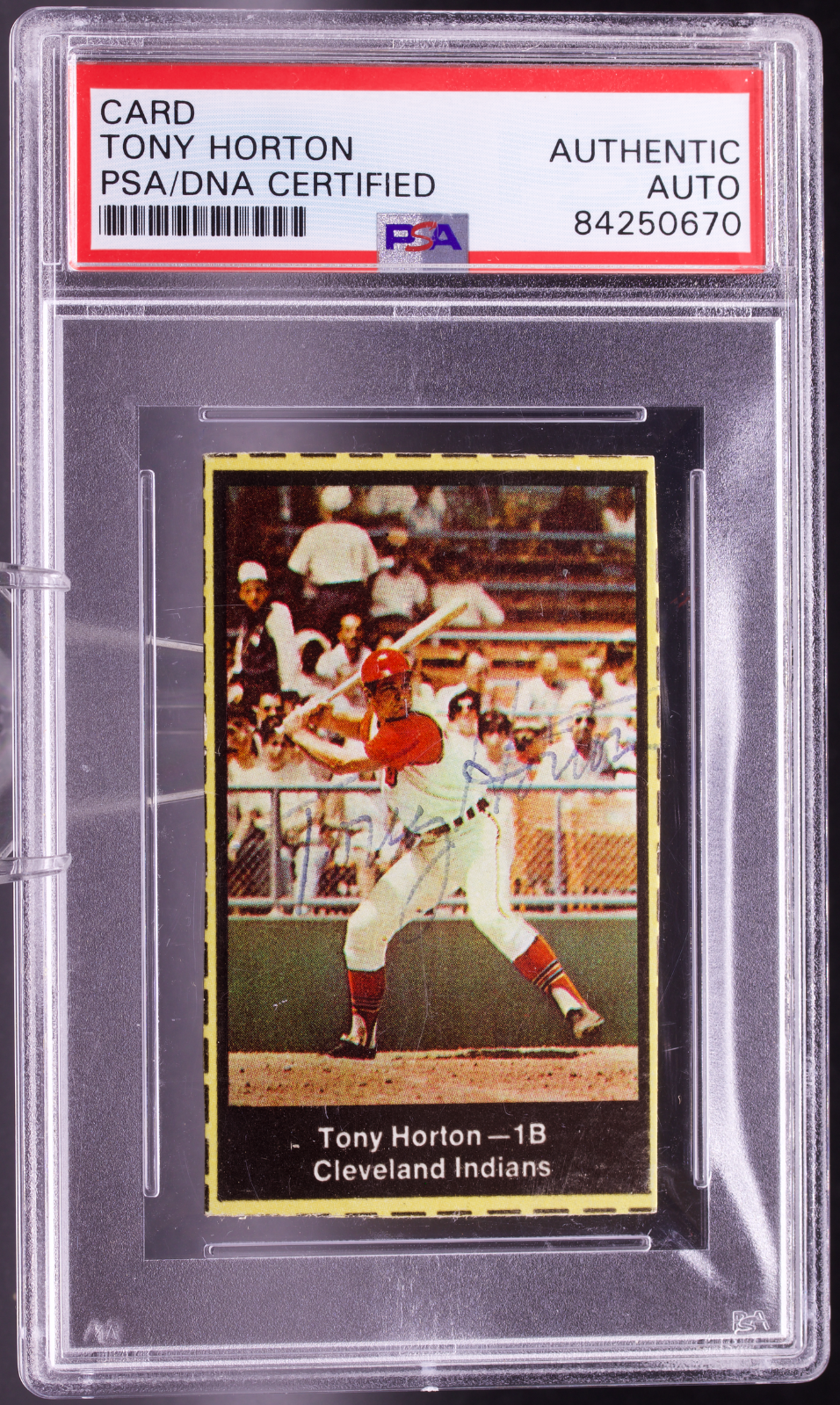 1969 Nabisco Team Flakes Tony Horton Hand-Cut Auto PSA/DNA Authentic Indians