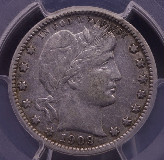 1909-O Barber Quarter PCGS VF35 Key Date New Orleans Mint Silver 25C