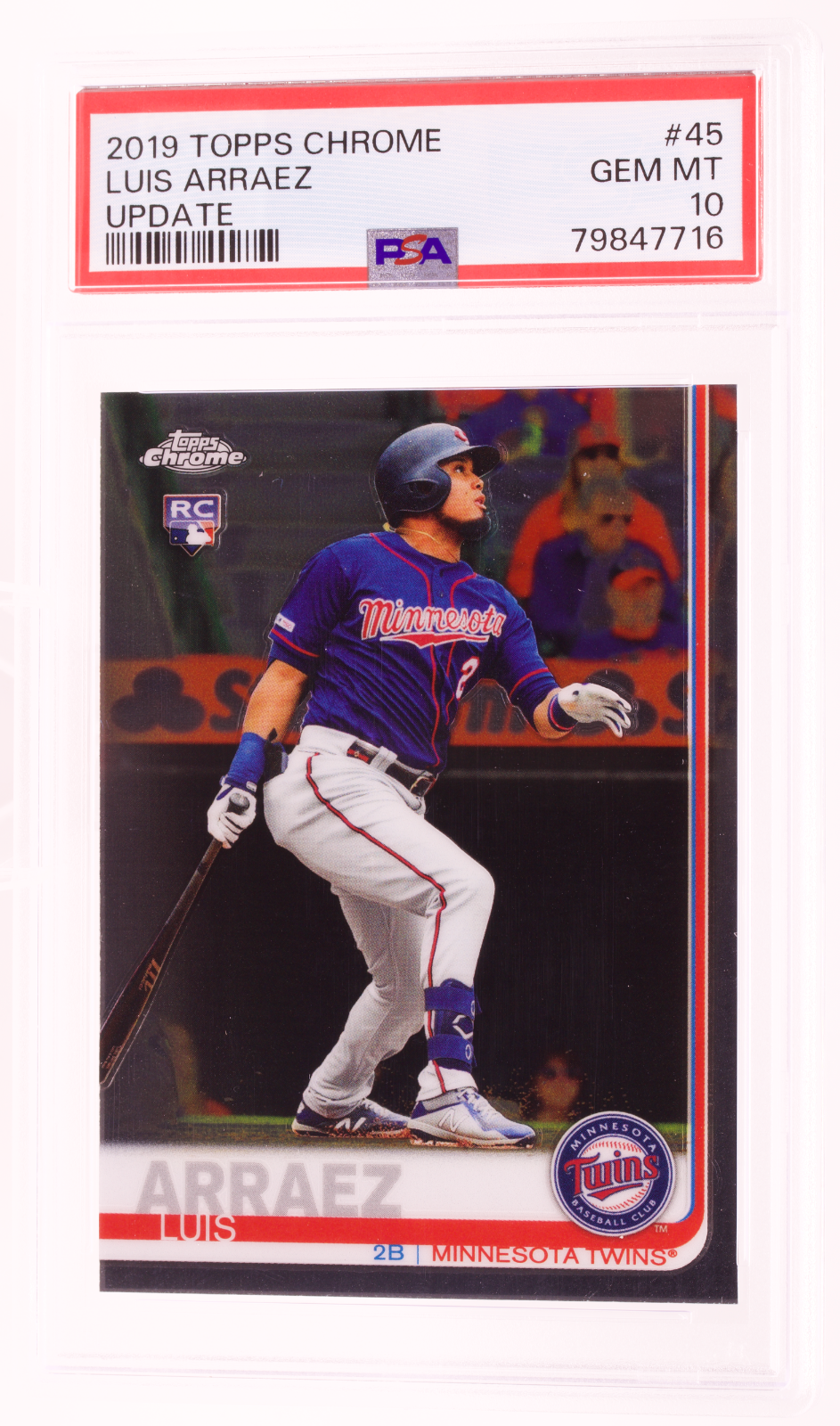 2019 Topps Chrome Update #45 Luis Arraez Rookie RC PSA 10 GEM MT Minnesota Twins