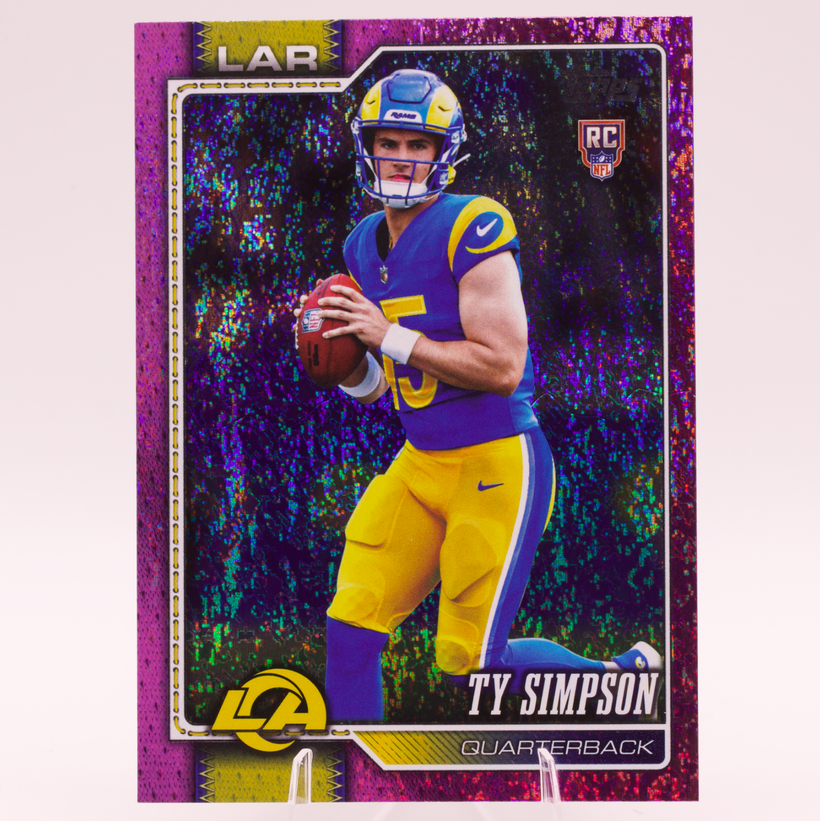 2026 Topps Flagship #302 Ty Simpson Rookie RC Purple Sparkle Parallel LA Rams