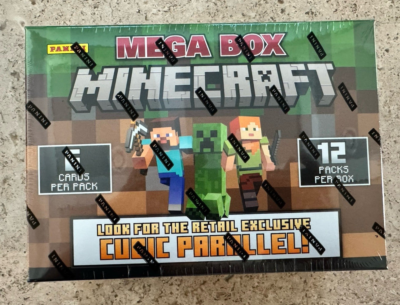 Minecraft 2024 Mega Box – NEW Sealed – 12 Packs, 72 Panini Trading Cards
