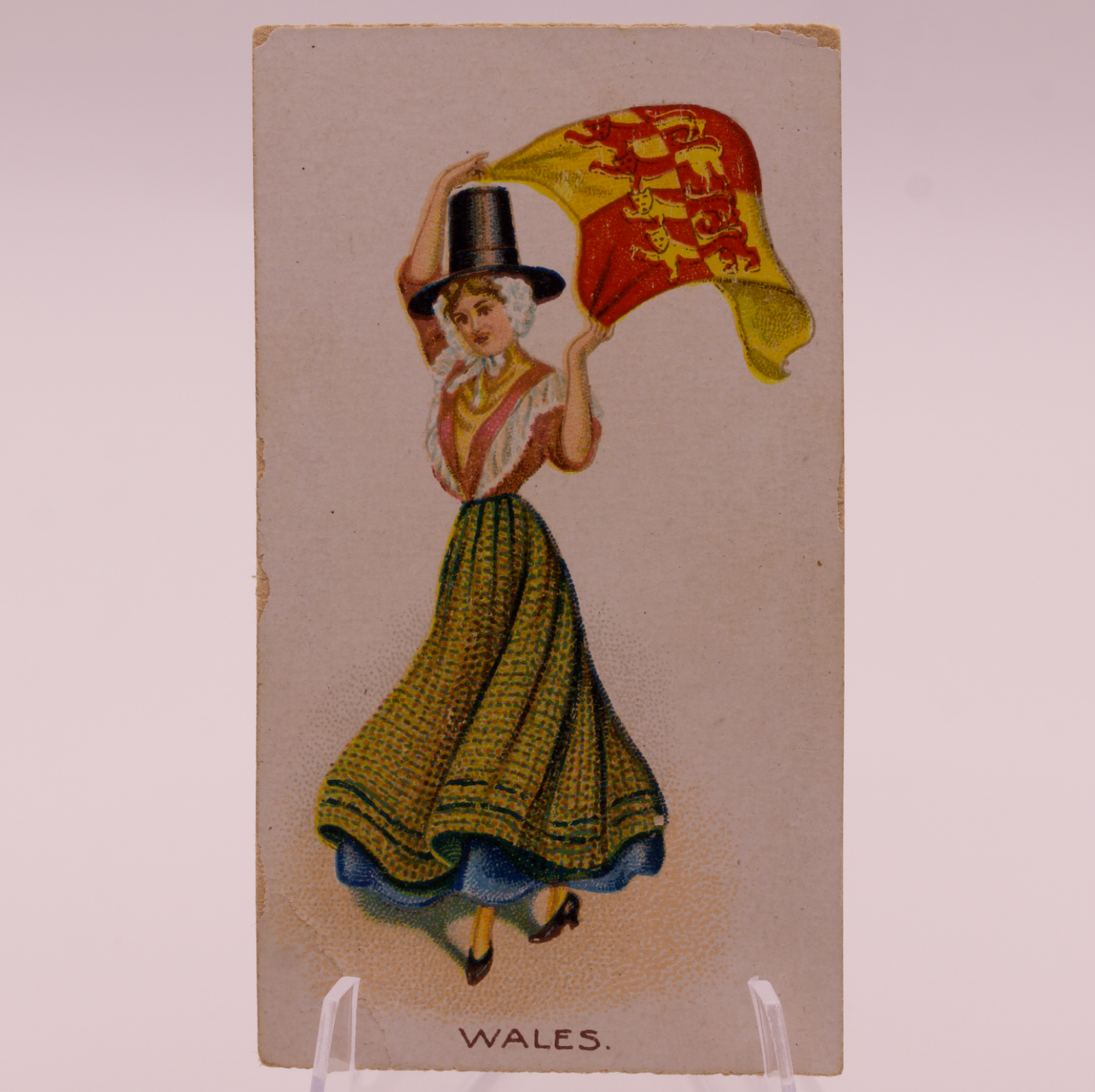 1908 Wills Flag Girls of All Nations #36 WALES Capstan Navy Cut Tobacco Card