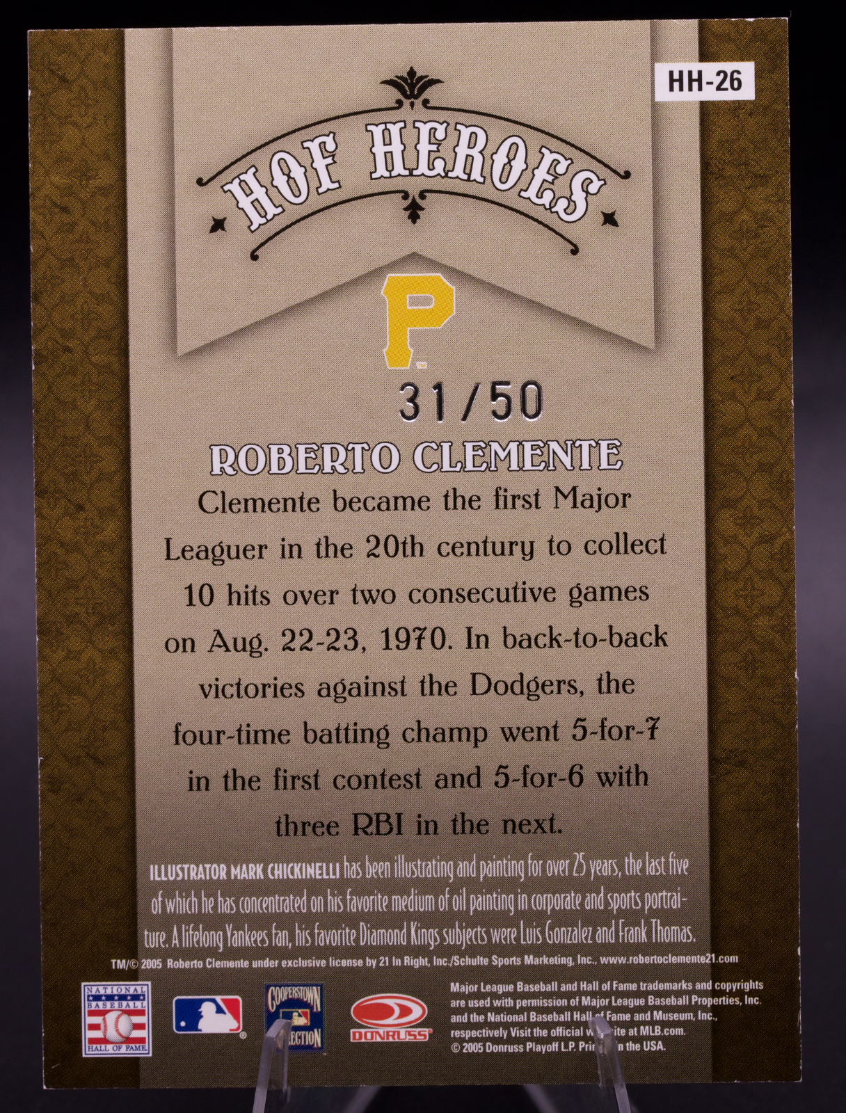 2005 Donruss Diamond Kings Roberto Clemente HOF Heroes #HH-26 /50 Pirates